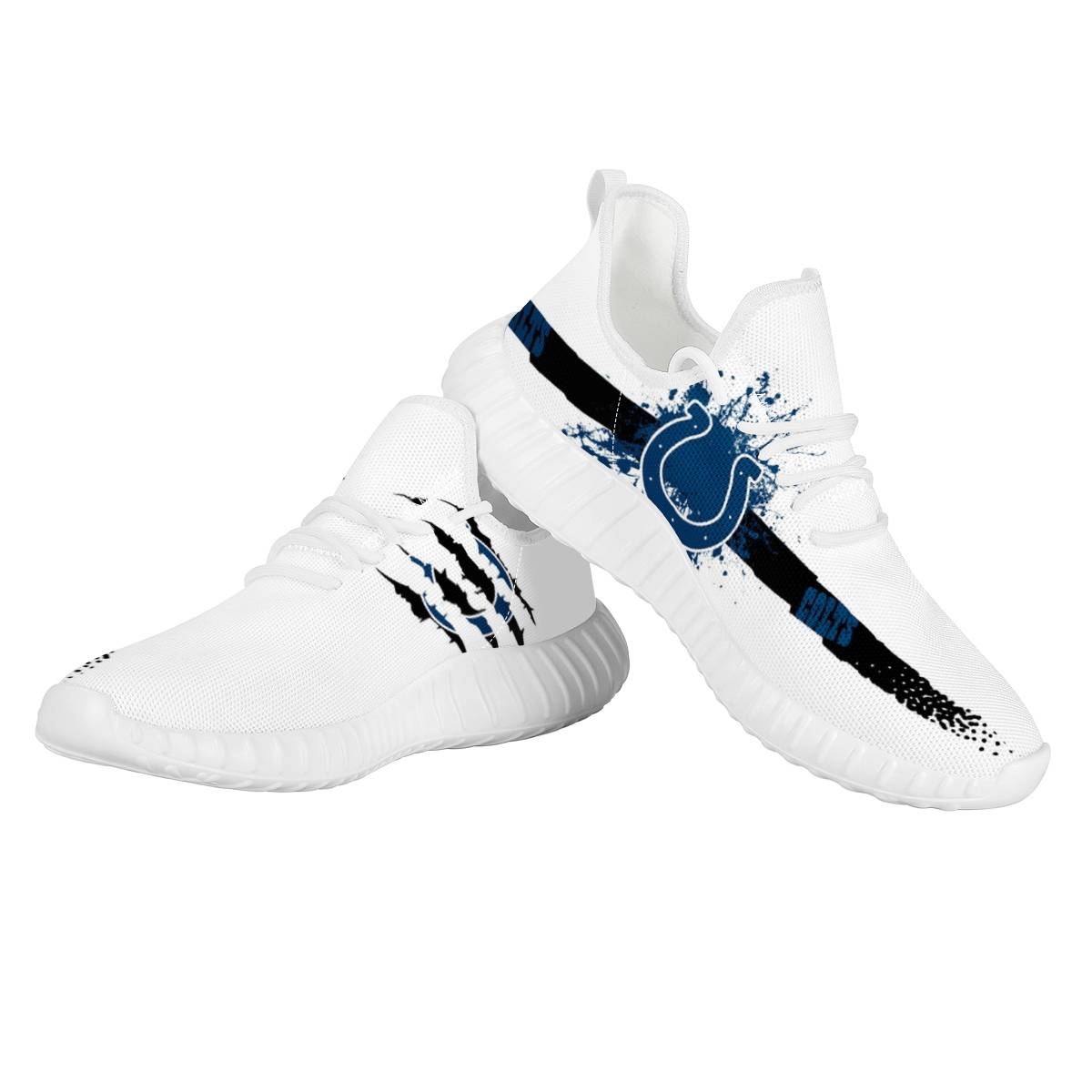 Men's Indianapolis Colts Mesh Knit Sneakers/Shoes 005